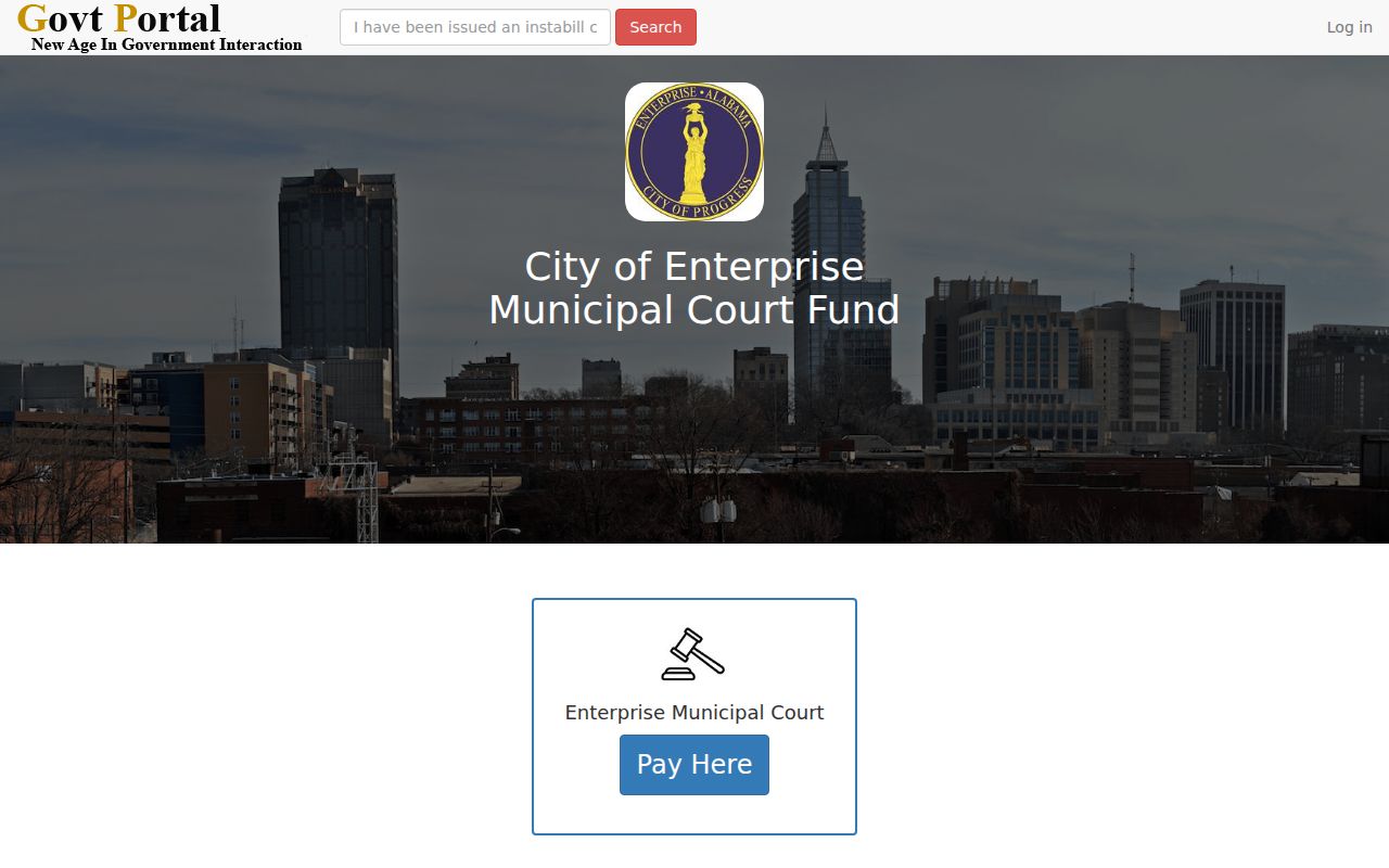 Enterprise Municipal Court payment tile linked for Clarke County municipal warrant matters